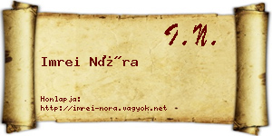Imrei Nóra névjegykártya